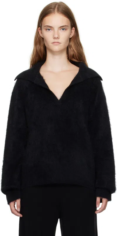 Lisa Yang Black Kerry Sweater In Bk Black Brushed