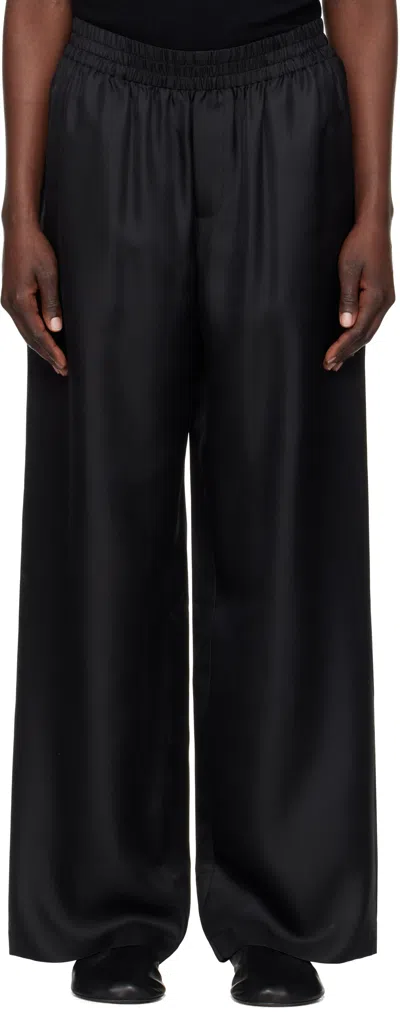 Lisa Yang Wide Leg Silk Pants In Blue