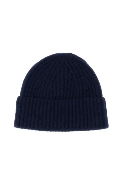 Lisa Yang Blue Martigny Ribbed Cashmere Hat
