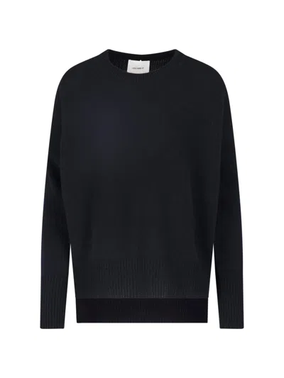 Lisa Yang Boxy Fit Relaxed Ribbed Knit Sweater In Blue