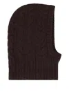 Lisa Yang Braided Knit Balaclava In Brown