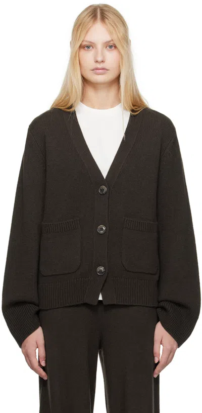 Lisa Yang Brown Danni Cardigan In Wo Wood
