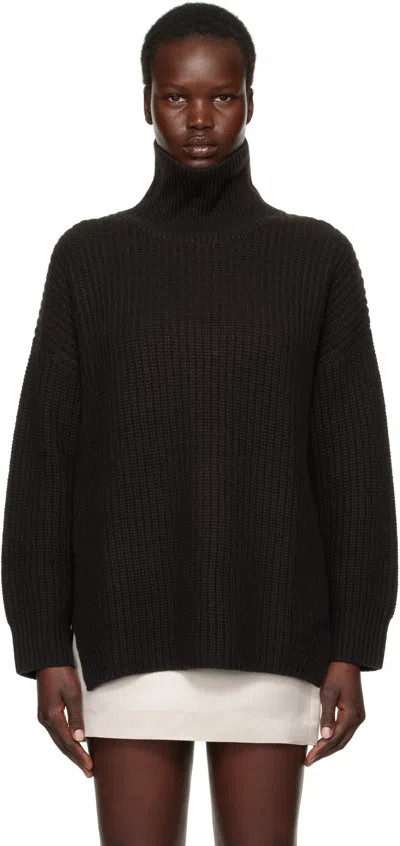 Lisa Yang Brown Therese Turtleneck In Dk Dark Oak