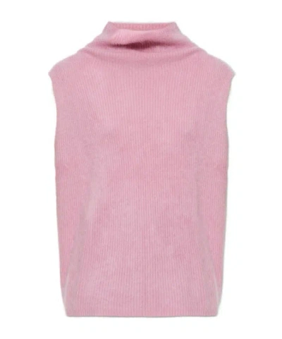 Lisa Yang Brushed Buttoned Top In Pink