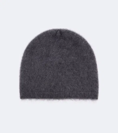 Lisa Yang Brushed Cashmere Beanie In Gray