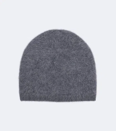 Lisa Yang Brushed Cashmere Beanie In Grey