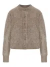 Lisa Yang Soft Knitwear Round Neck Mohair Effect In Brown