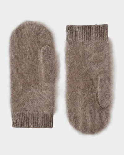 Lisa Yang Brushed Cashmere Mittens In Brown