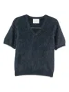 Lisa Yang Brushed Knitted Top In Blue