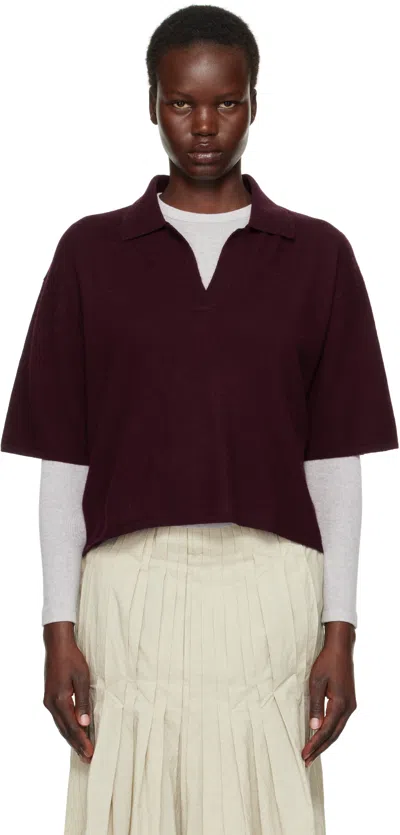Lisa Yang Burgundy Neela Polo In Du Deep Plum