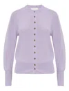 Lisa Yang Nellia Button-front Cashmere Cardigan In Purple