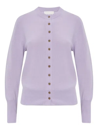 Lisa Yang Button-cuff Cashmere Cardigan In Purple