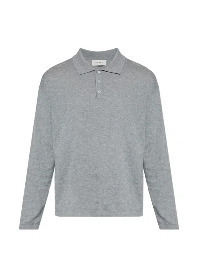 Lisa Yang Button Long-sleeve Polo Shirt In Gray