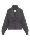 Lisa Yang Button Shawl-collar Cardigan In Gray