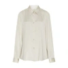 Lisa Yang Button-up Long-sleeved Silk Shirt In Beige