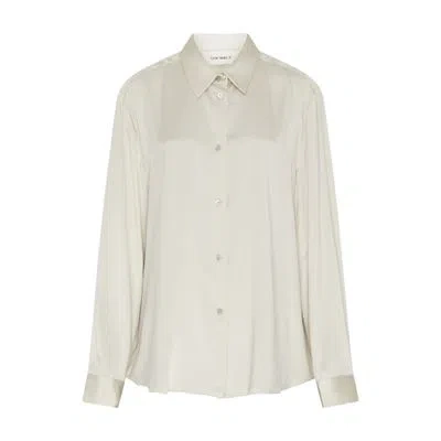 Lisa Yang Button-up Long-sleeved Silk Shirt In Beige