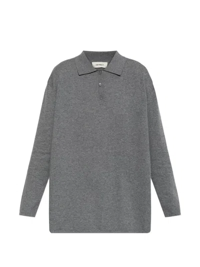 Lisa Yang Buttoned Polo Knitwear In Gray