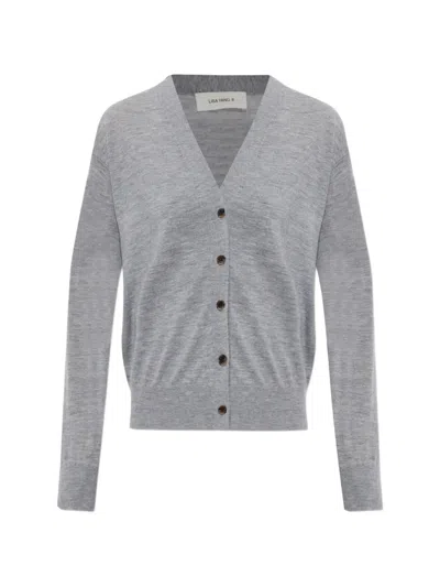 Lisa Yang Buttoned V-neck Cardigan In Gray