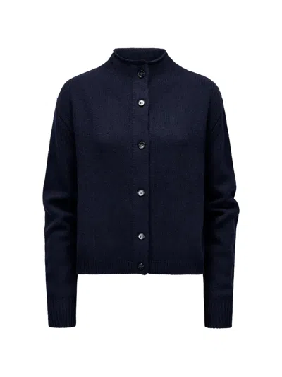 Lisa Yang Button-fastening High-neck Cardigan In Blue