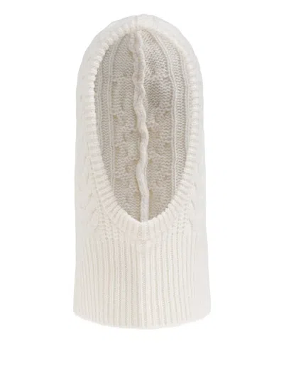 Lisa Yang Cable-knit Balaclava In White