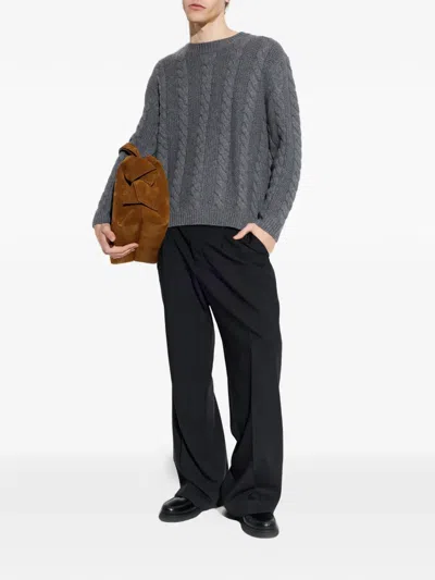 Lisa Yang Cable-knit Crew-neck Sweater In White