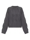 Lisa Yang Sammie Cable-knit Cashmere Sweater In Gray