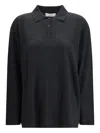 Lisa Yang Caisa Buttoned Collar Polo Top In Black