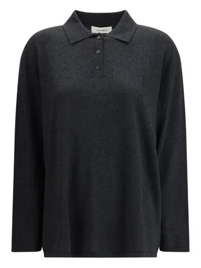 LISA YANG CAISA BUTTONED COLLAR POLO TOP