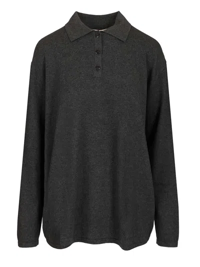 Lisa Yang Caisa Oversized Polo Sweater Polo Shirt Blue In Multi