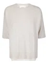 Lisa Yang Soft Cashmere Knit Top With Asymmetric Seams In Gray