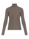 Lisa Yang Carolyn Turtleneck Long-sleeve Top In Brown