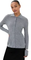 Lisa Yang Cashmere Aria Cardigan Shirt Dark Mist In Dark Mist