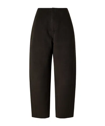 Lisa Yang Wool And Cashmere-blend Barrel-leg Pants In Brown