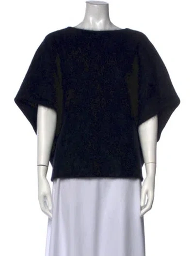 Pre-owned Lisa Yang Cashmere Bateau Neckline Sweater In Black