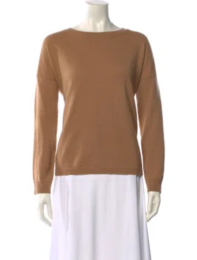 Pre-owned Lisa Yang Cashmere Bateau Neckline Sweater In Brown