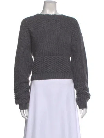 Pre-owned Lisa Yang Cashmere Bateau Neckline Sweater In Gray