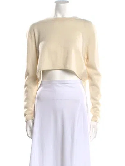 Pre-owned Lisa Yang Cashmere Bateau Neckline Sweater In Neutral
