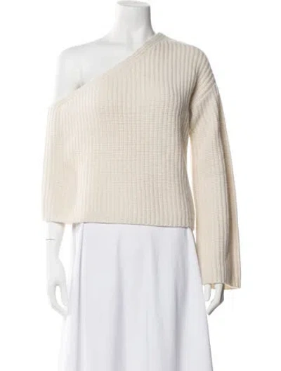 Pre-owned Lisa Yang Cashmere Bateau Neckline Sweater In Neutral