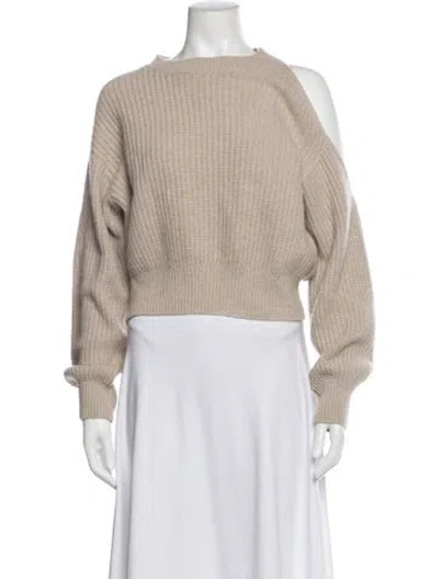 Pre-owned Lisa Yang Cashmere Bateau Neckline Sweater In Neutral