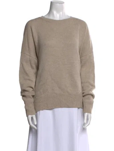 Pre-owned Lisa Yang Cashmere Bateau Neckline Sweater W/ Tags In Neutral