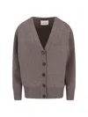 Lisa Yang Knit Cardigan Sweater With V-neckline And Button-down Front In Neutral