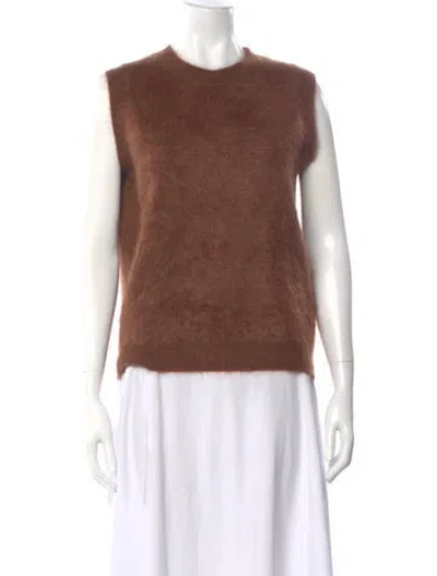 Pre-owned Lisa Yang Cashmere Crew Neck Sweater In Brown