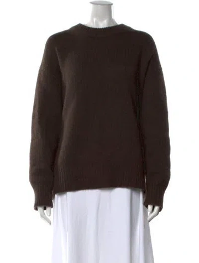 Pre-owned Lisa Yang Cashmere Crew Neck Sweater In Brown