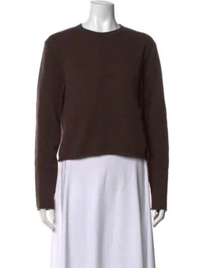 Pre-owned Lisa Yang Cashmere Crew Neck Sweater In Brown