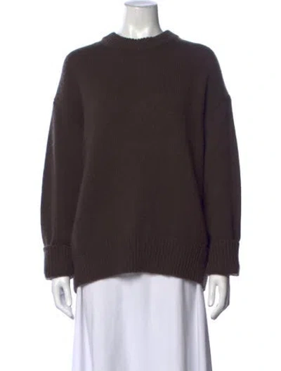Pre-owned Lisa Yang Cashmere Crew Neck Sweater In Brown