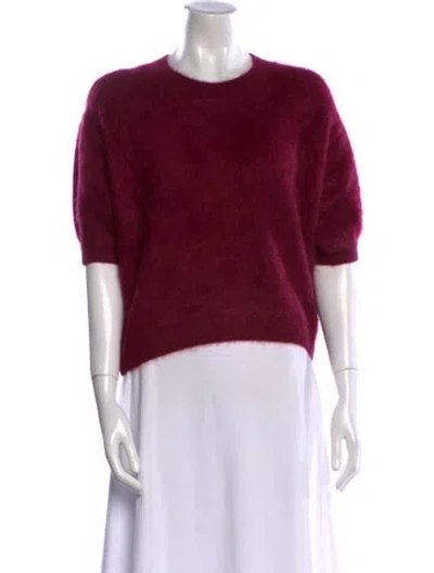 Pre-owned Lisa Yang Cashmere Crew Neck Sweater In Burgundy