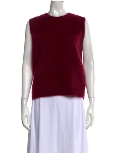 Pre-owned Lisa Yang Cashmere Crew Neck Sweater In Burgundy