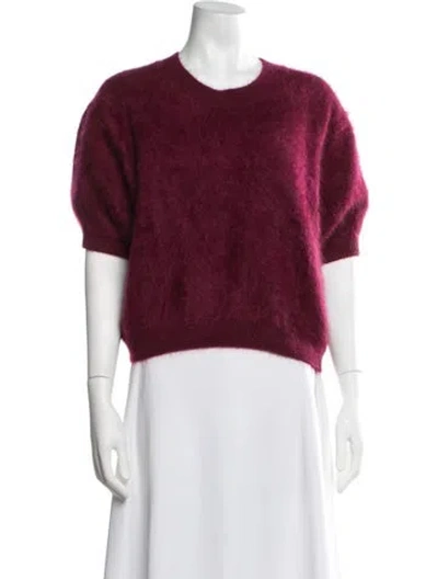 Pre-owned Lisa Yang Cashmere Crew Neck Sweater In Burgundy