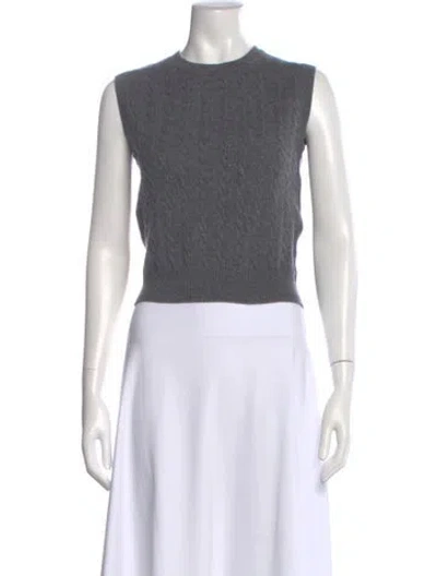 Pre-owned Lisa Yang Cashmere Crew Neck Sweater In Gray