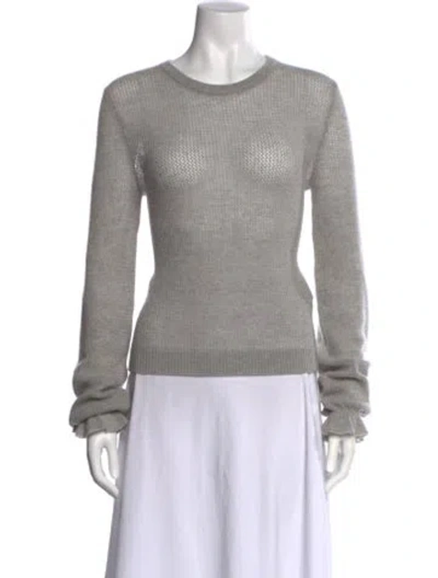 Pre-owned Lisa Yang Cashmere Crew Neck Sweater In Gray